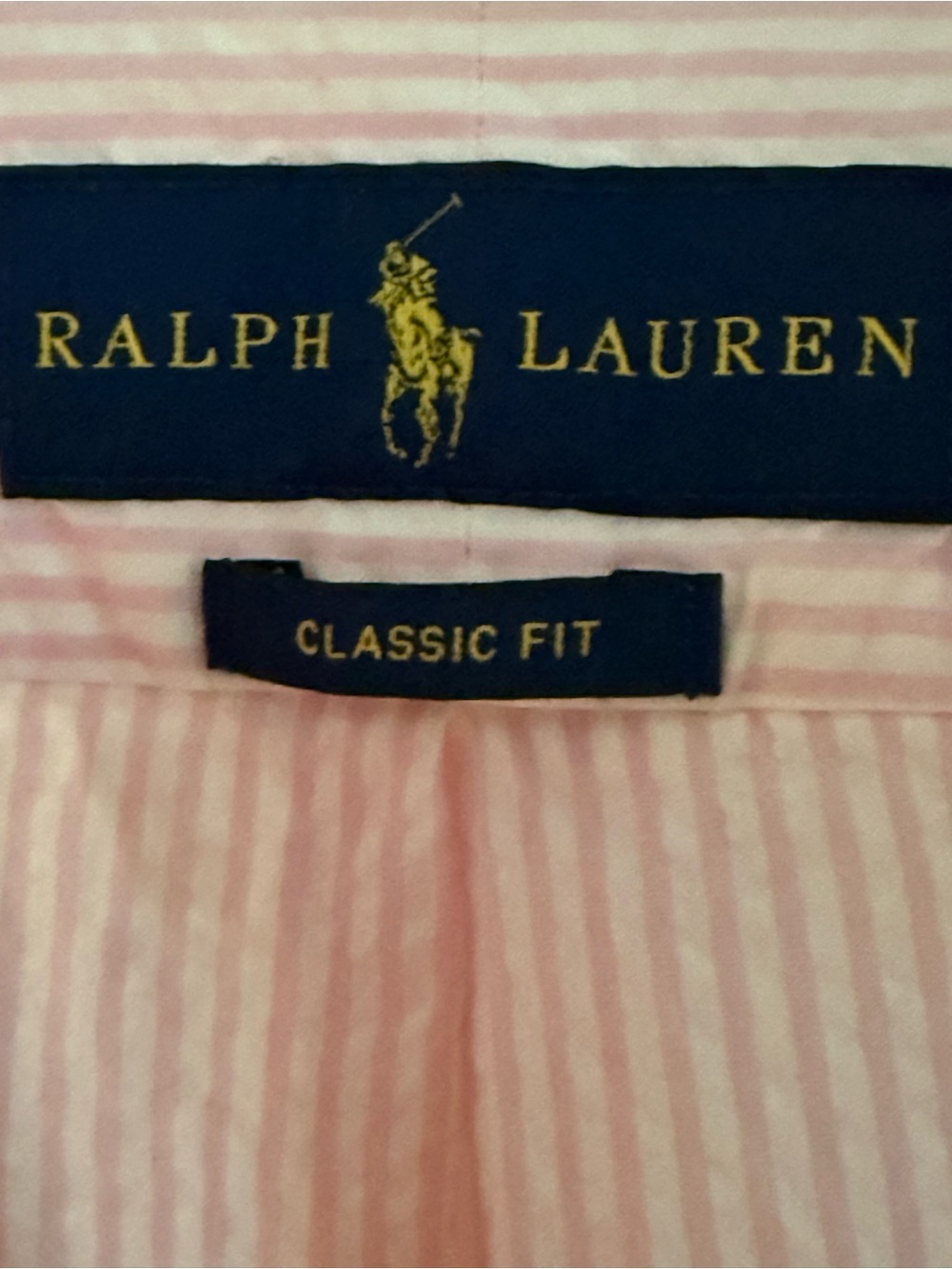 Polo Ralph Lauren Classic Fit cotton Seersucker Shirt    Pink white button down - Picture 5 of 8